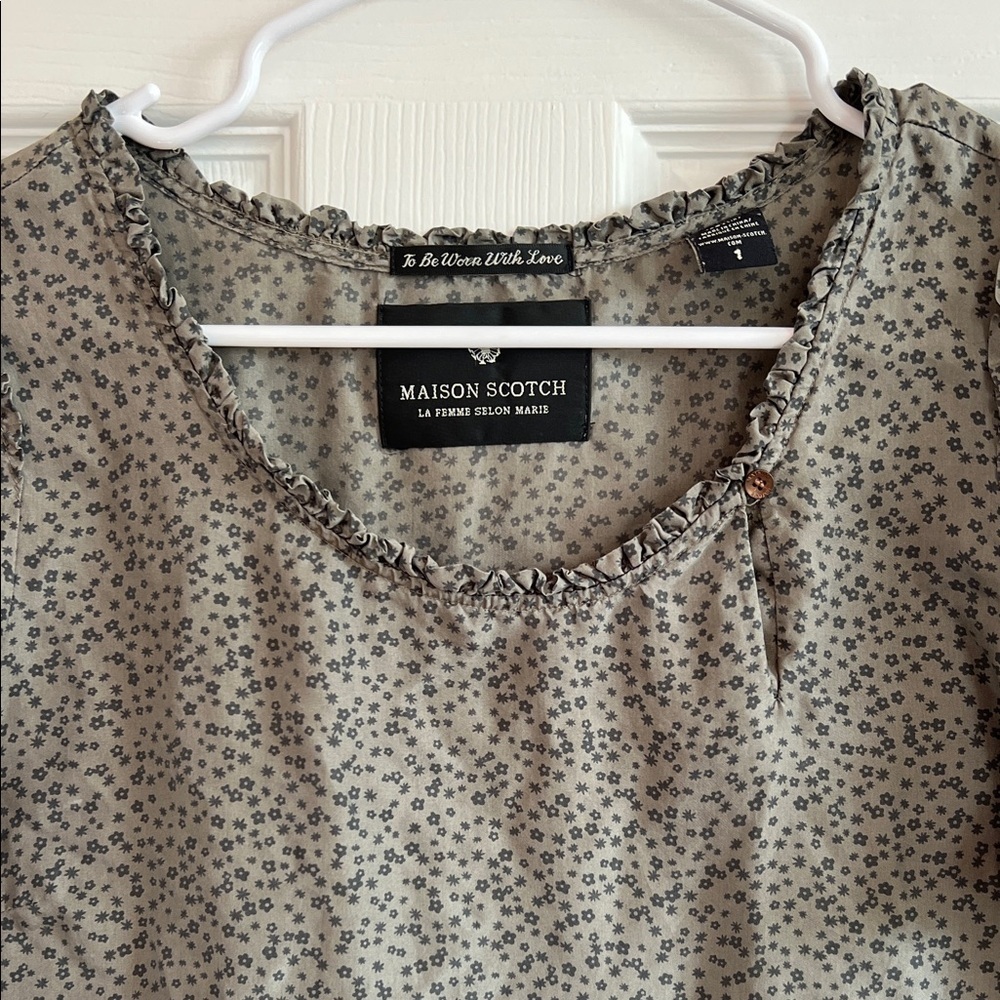 Maison Scotch Olive Printed Blouse - Picture 2 of 5